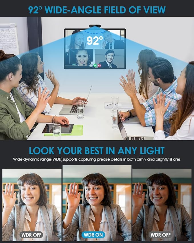 MOERTEK 4K Webcam for PC, Ultra 4K HD, AI Auto Framing, Webcam for Streaming - Image 4