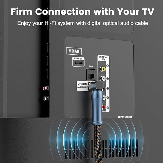 EMK 90 Degree Toslink Optical Cable 24K-Gold Connector 360 Degree Free-Rotating - Image 6