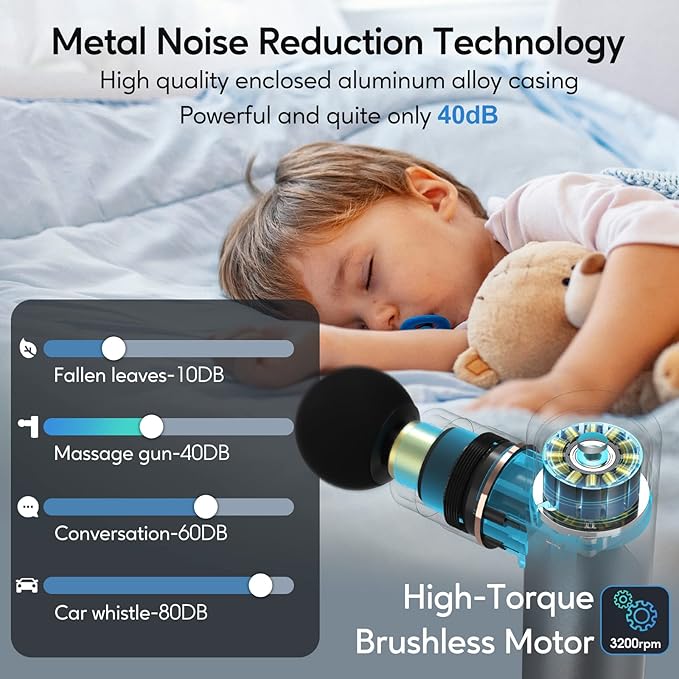 arboleaf Massage Gun Deep Tissue, Full-Metal Electric Portable Hand Held - Image 4