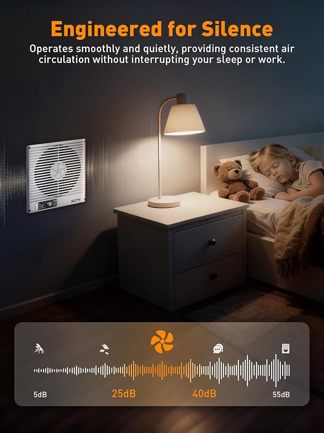 Xcity 8-Inch Room to Room Fan, Through-the-Wall Air Transfer Fan - Image 4