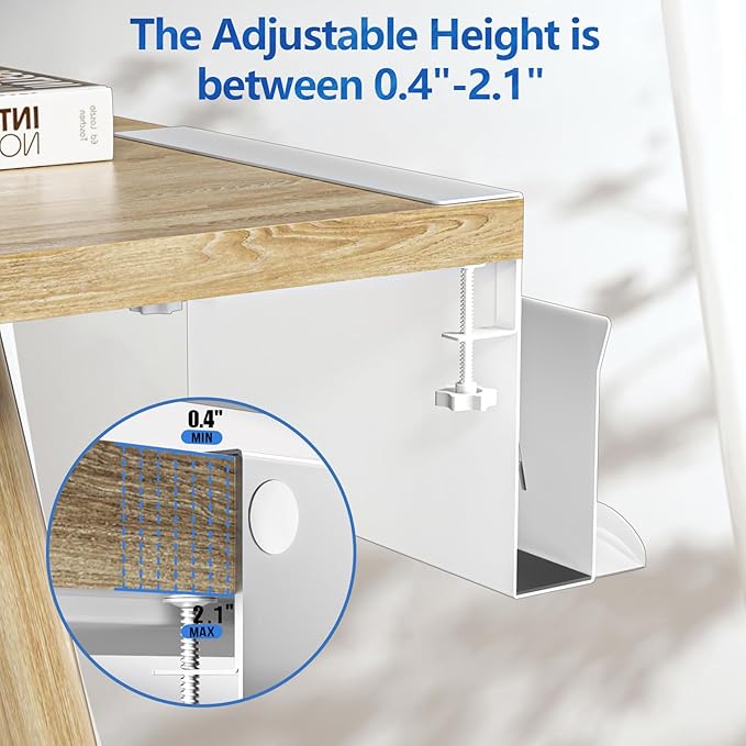 Litwaro Desk Side Storage Organizer, Under Desk Laptop Holder No Drill - Image 3