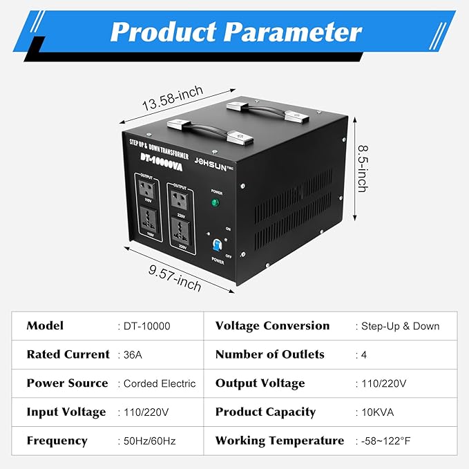 8000W/10000W Voltage Converter Transformer Step Up/Down 110V/220V Heavy Duty - Image 7