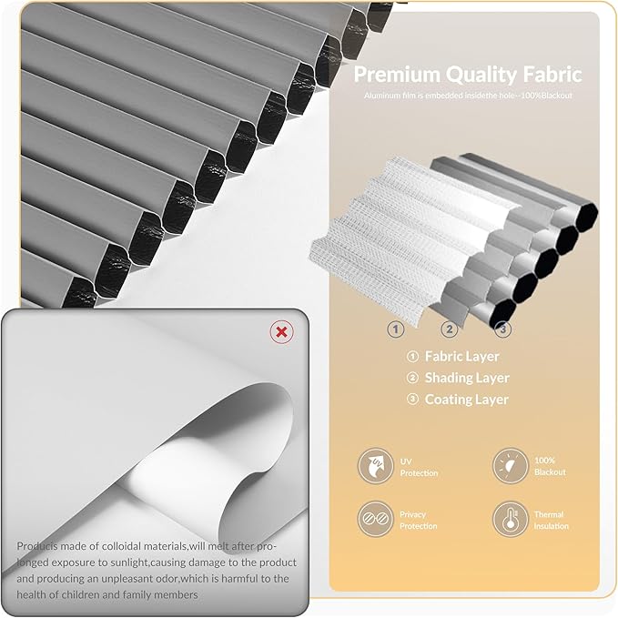 Boolegon No Drill Motorized Cellular Blinds - Image 5