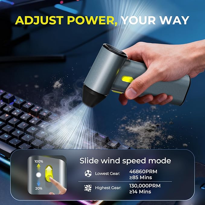 Sestin Compressed Air Duster, 130000RPM Brushless Motor, Super Power Air Duster - Image 5