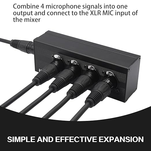 HUALEU 3Pin XLR 1 Male to 4 Female Splitter, 4WAY XLR Four-Input and one-Output - Image 7