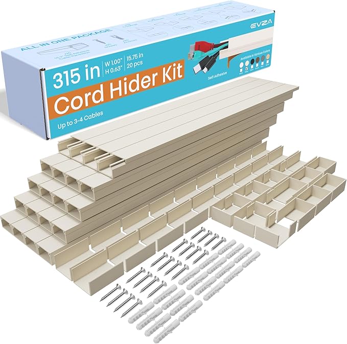 Beige Wire Cover Cable Concealer - 315in Cord Hider Wall Kit by EVZA