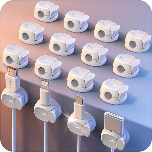 16Pack Cord Organizer Cable Clips, Chfeila Cord Holder, Desk Cable Management by Chfeila