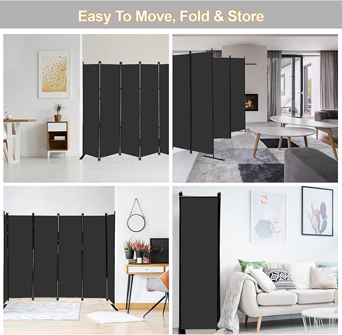 MAYOLIAH 4 Panel Room Divider Screen 6Ft Tall Foldable Privacy Dividers Indoor - Image 6