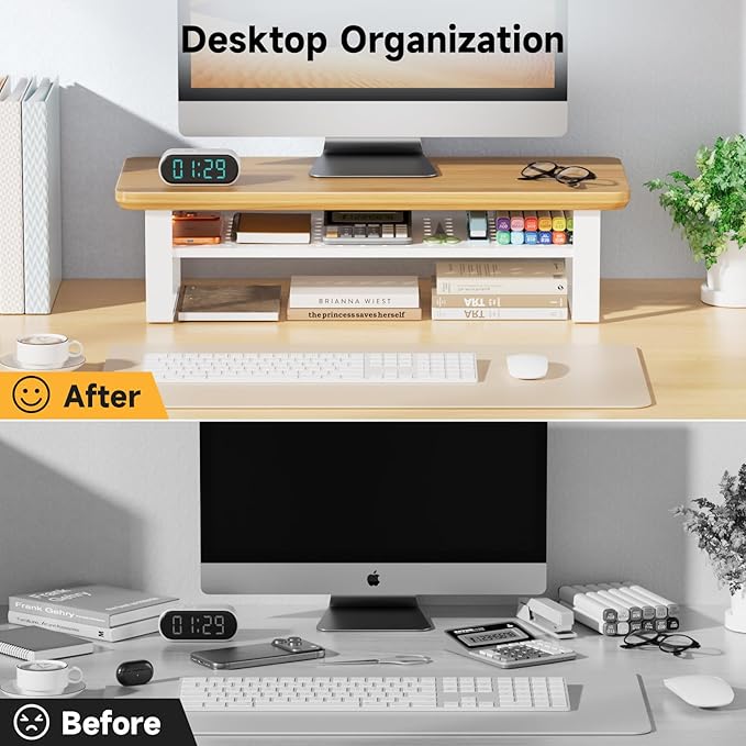 NestNeat Monitor Stand Riser, 24 Inch Computer Monitor Stand - Image 3