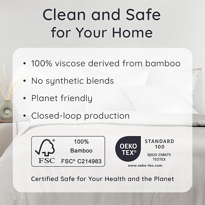Bambaw 100% Viscose Derived from Bamboo King Size Sheets Set – 4pcs Cooling - Image 6