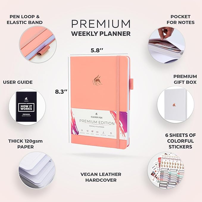 Clever Fox Planner Premium Edition – Undated Luxurious Weekly & Monthly Planner - Image 2
