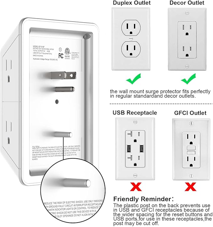 Outlet Extender, Surge Protector Outlet - Image 6