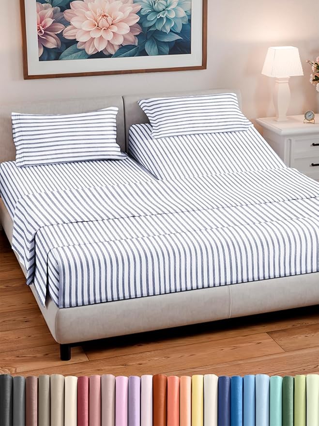 Split Head King Sheet Set – 4 Piece Flex Split Top King Sheets by CGKUnlimited