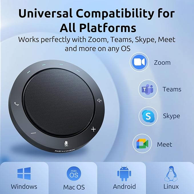 NEWORK Bluetooth Speakerphone for Conference Calls – AI Noise Reduction - Image 7