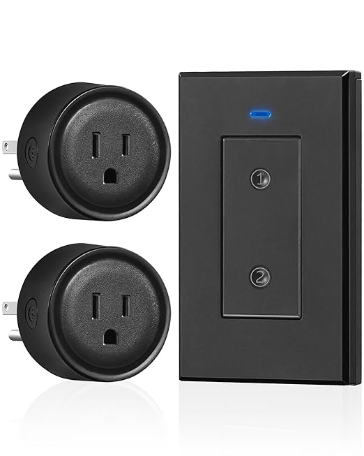 Black Remote Control Outlet Plug, WILAWELS Wireless Light Switch, On Off Remote by Wilawels