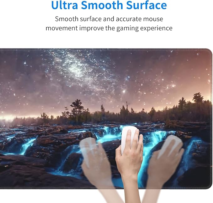 Milky Way with Forests and Waterfalls Extended Big Mouse Pad Large, XL Gaming - Image 3