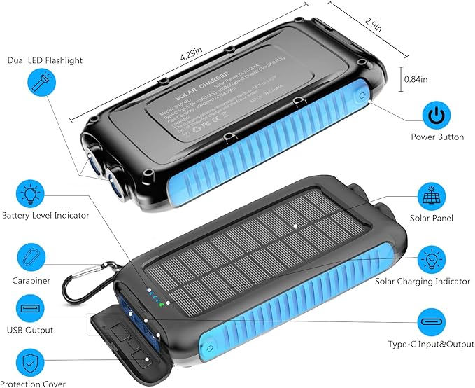 Kepswin Solar-Charger-Power-Bank-49800mAh Portable Solar Phone Charger - Image 7
