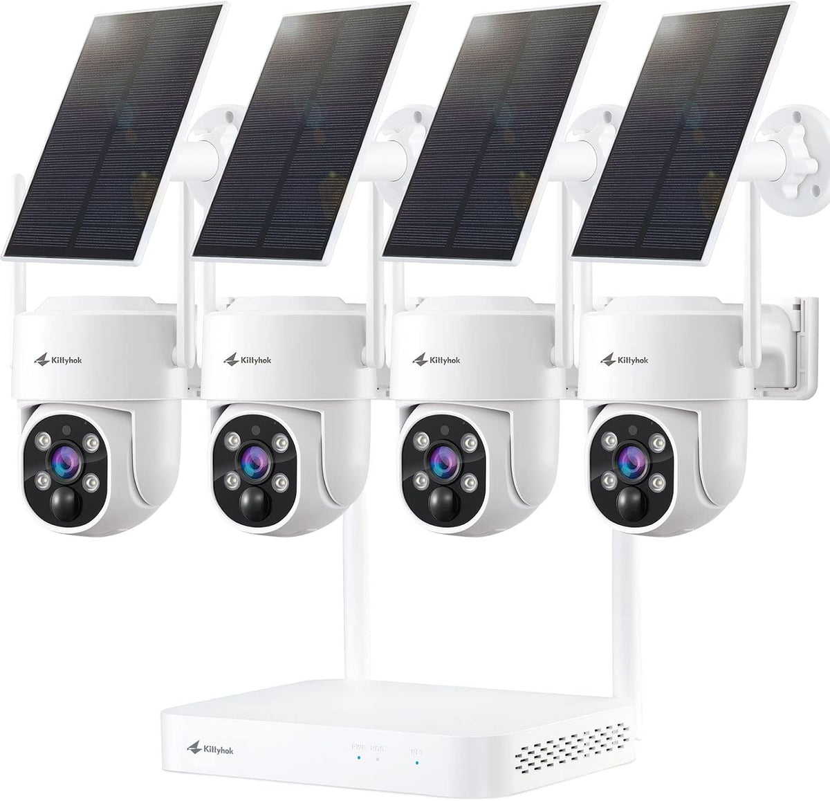 Kittyhok Solar Security Cameras Wireless Outdoor, 360° Pan & Tilt Home Security