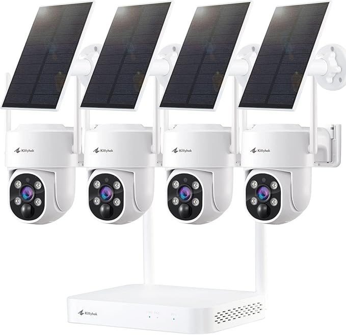Kittyhok Solar Security Cameras Wireless Outdoor, 360° Pan & Tilt Home Security by Kittyhok