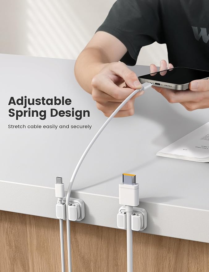 6Pack Cord Organzier Spring Clip Holder - Image 3