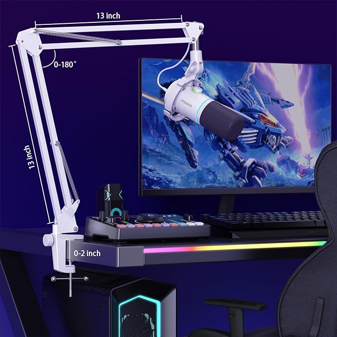 MAONO XLR/USB Dynamic Microphone Kit, RGB Podcast Mic - Image 9