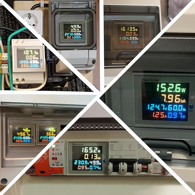 KETOTEK Single Phase Energy Meter Din Rail Electricity Usage Monitor AC 40-300V - Image 7