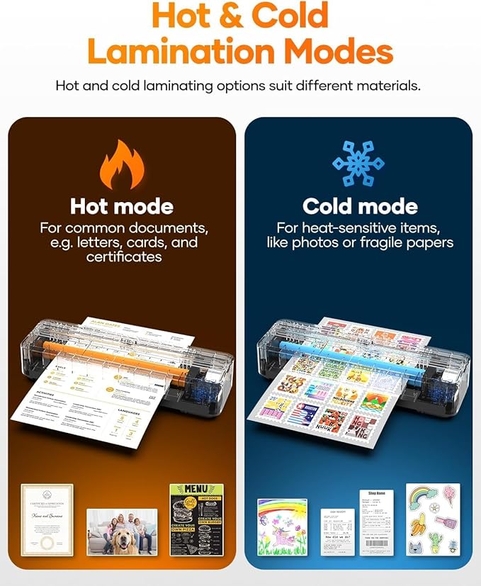 Laminator Machine with 20 A4 Laminating Pouches, Thermal and Cold Lamination - Image 4