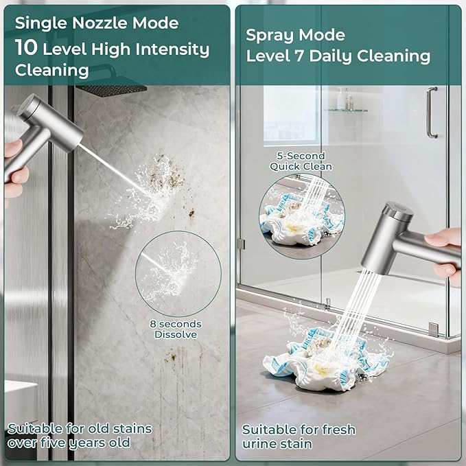 Handheld Bidet Sprayer for Toilet, Adjustable Water Pressure Control Rotary - Image 4