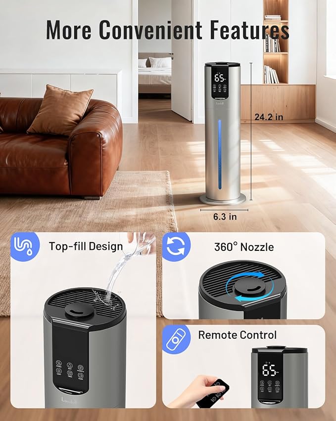 Lacidoll 8L Humidifiers for bedroom, Humidifiers large room up to 500 sq ft - Image 8