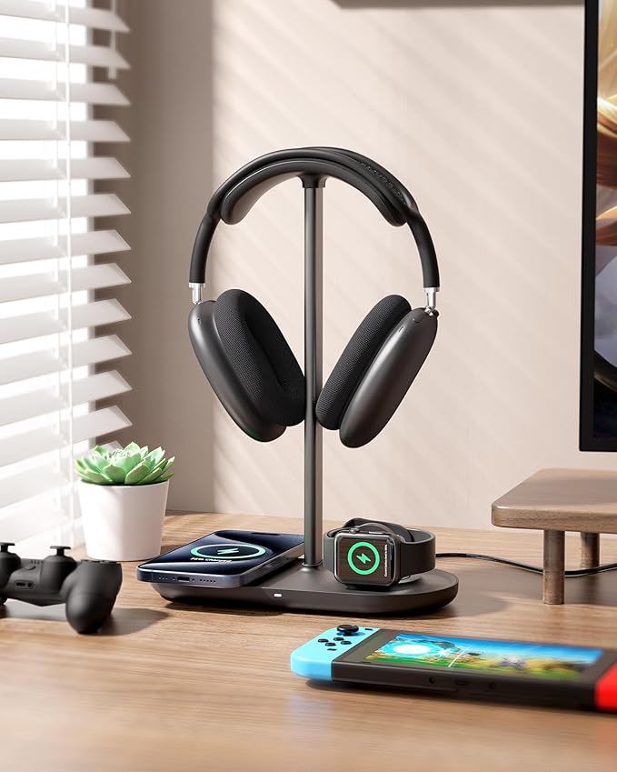 HiWe Universal Headphone Stand, Magnetic Wireless Charger - Image 6