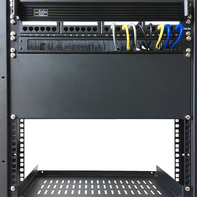 Jingchengmei 2 Pack-1U Brush Panel 19-inch Rack Mount Disassembled Cable - Image 2