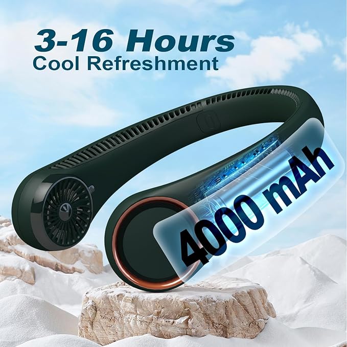 CIVPOWER Neck Fan: Portable Personal Neck Cooling Rechargeable Bladeless Fan - Image 7