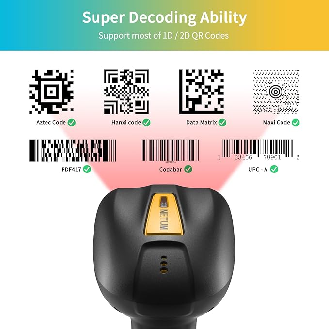 NETUM Upgraded QR Industrial Bluetooth Barcode Scanner - Image 2