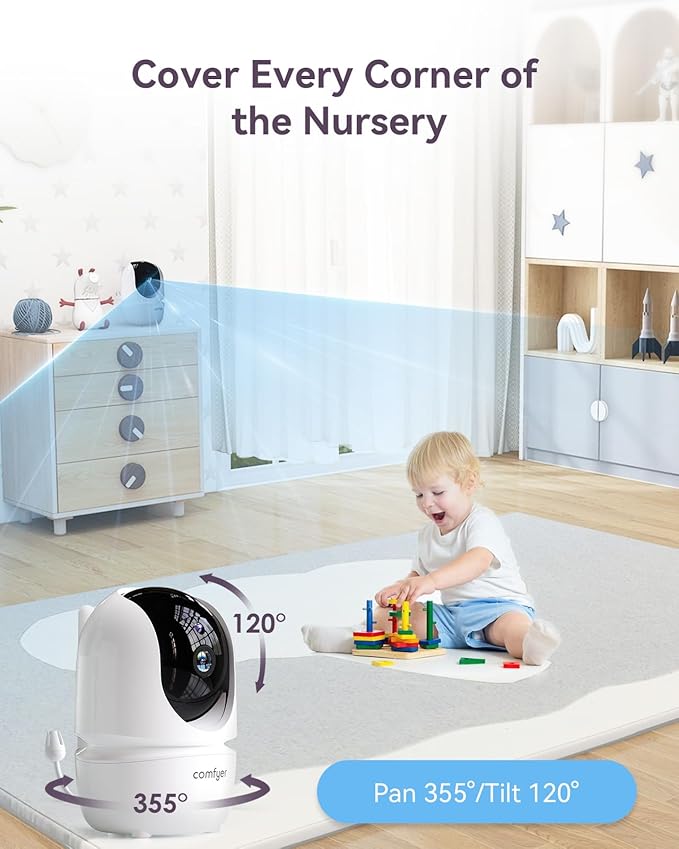 Comfyer Baby Monitor with Camera and Audio, 6000mAh Battery, VOX Mode, Auto - Image 6