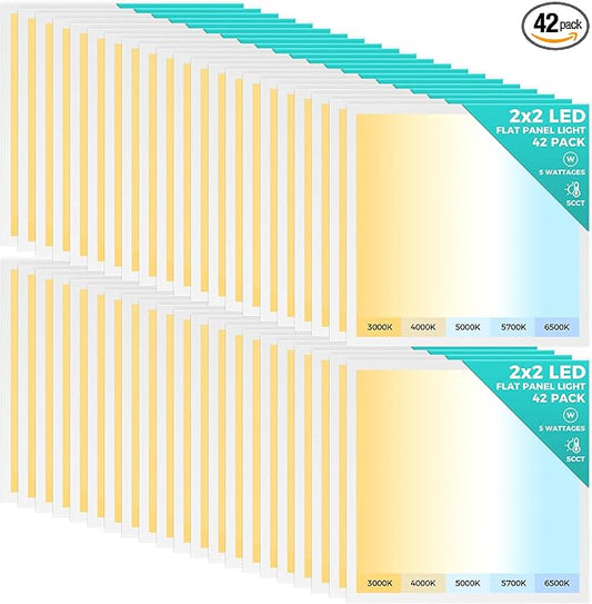 Aphyni 42 Pack 2x2 LED Flat Panel Light, Dimmable Office Kitchen Flush Mount by Aphyni