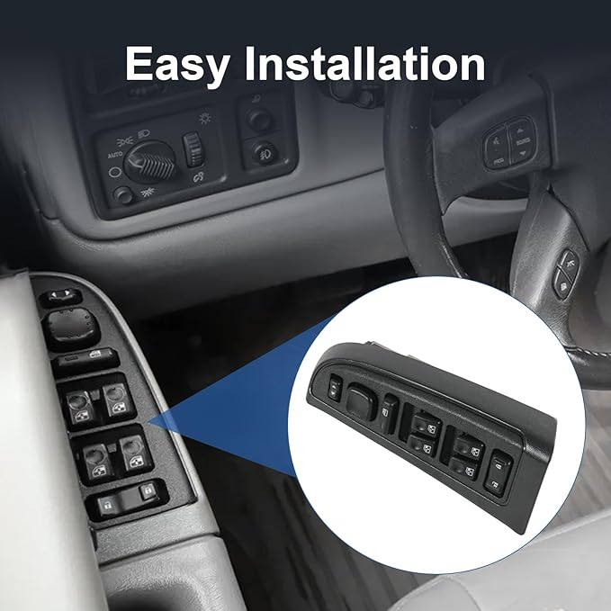 DICMIC Front Driver Side Master Power Window Switch and Door Lock & Black Bezel - Image 7