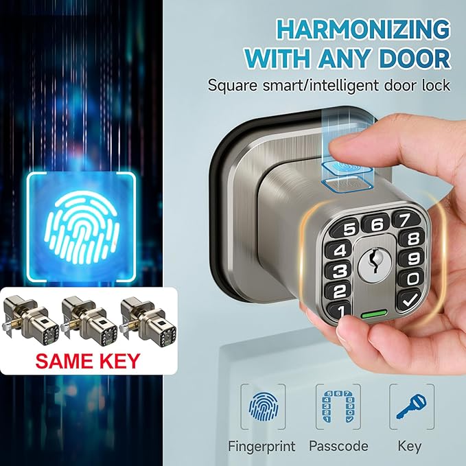 Richelock Fingerprint Door knob, Smart Biometric Door Lock - Image 2
