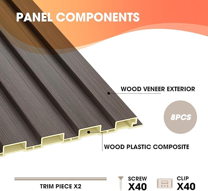 OUZUGIE WPC Acoustic Slat Wall Paneling, Living Room, TV Background, Study Room - Image 4