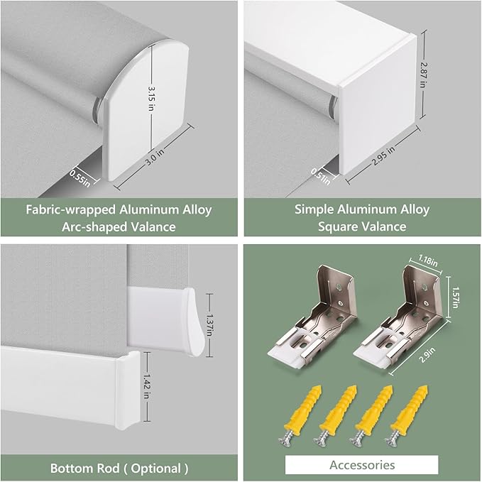 ZSHINE Motorized Blackout Roller Blinds Customize Width Remote Control Wireless - Image 5