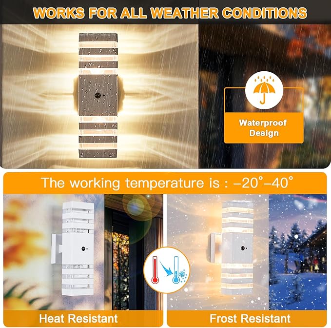 2 Pack Motion Sensor Outdoor Wall Lights - Image 5