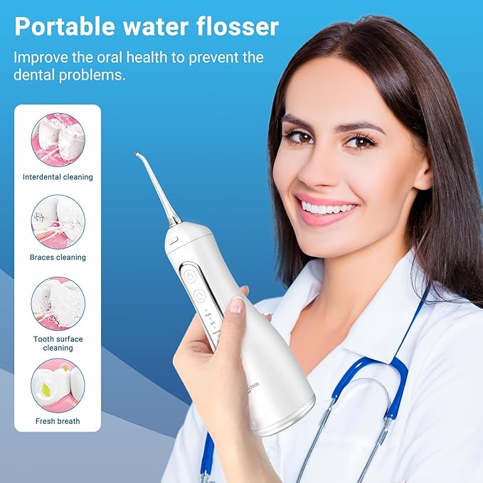JNGOODS Cordless Water Dental Flosser Oral irrigator, JNGOODS 300ml - Image 6