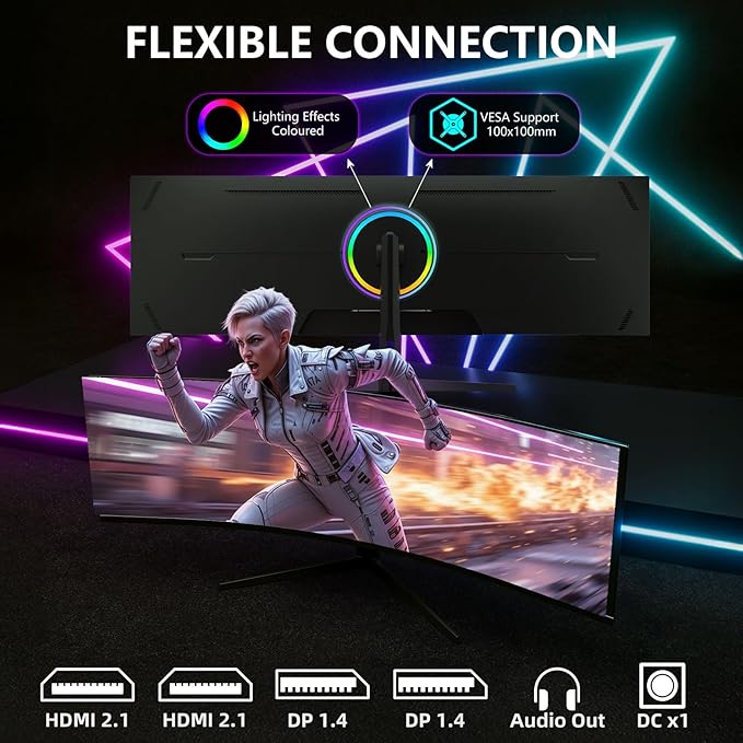 ZER-LON 49" Curved Gaming Monitor 165Hz 1500R 32:9 Daul QHD 5120 x 1440 - Image 7