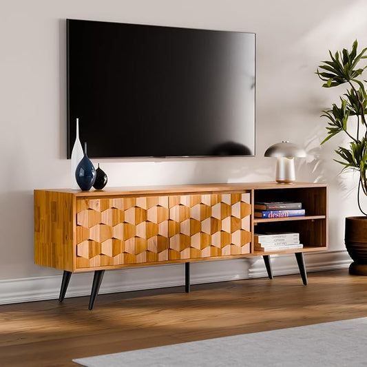 Bme Georgina Solid Wood, 10 Minutes Assembly Entertainment Center by Bme