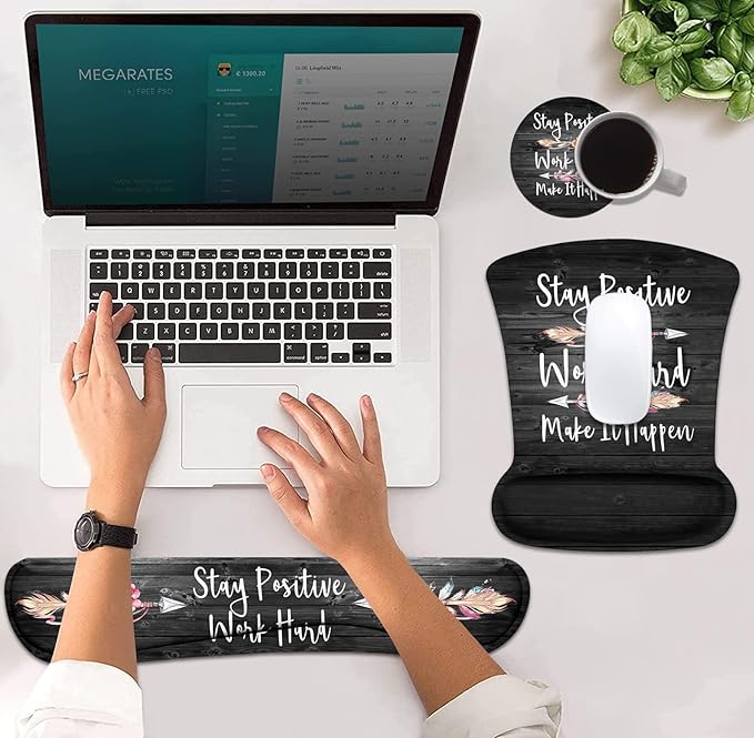 Mouse Pad Wrist Support and Keyboard Wrist Rest Set - Image 4