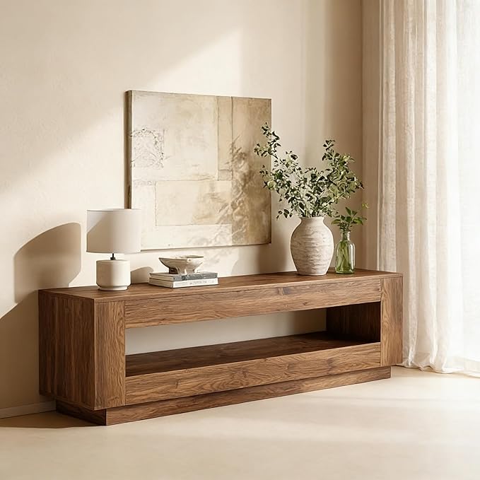 LITTLE TREE 70.86-in Extra Long Solid Wood TV Stand - Image 3