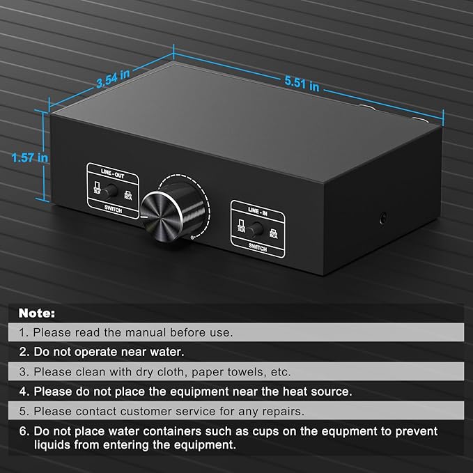 Y.D.F RCA and XLR Selector Switch Boxes, 2-in-1-Out RCA/XLR Speaker Switcher - Image 8