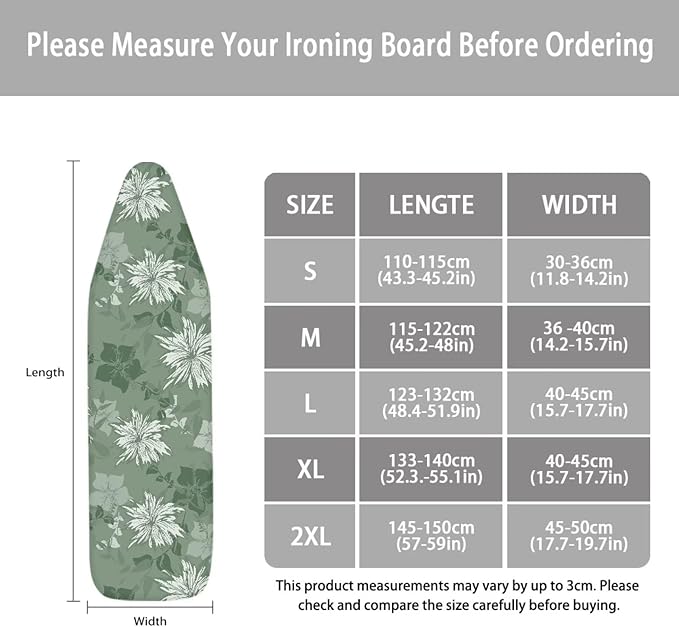 ZCFYGDX Ironing Board Covers Flower Branches Green Print Easy to Install - Image 5