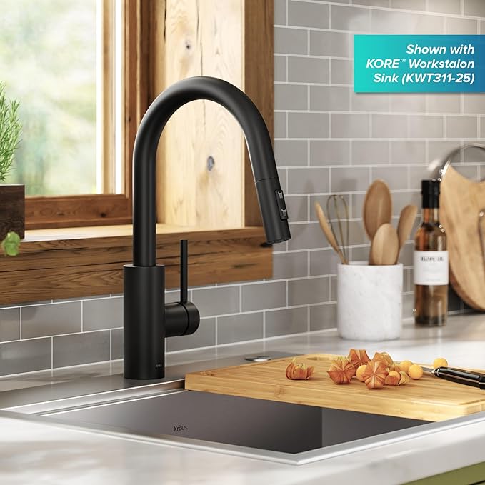 KRAUS Oletto Single Handle Pull Down Kitchen Faucet - Image 3