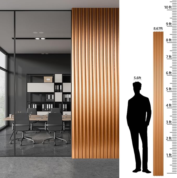 Art3dwallpanels Slat Wall Paneling, 8 Pack Wavy Grain Panel Wall Slats - Image 4