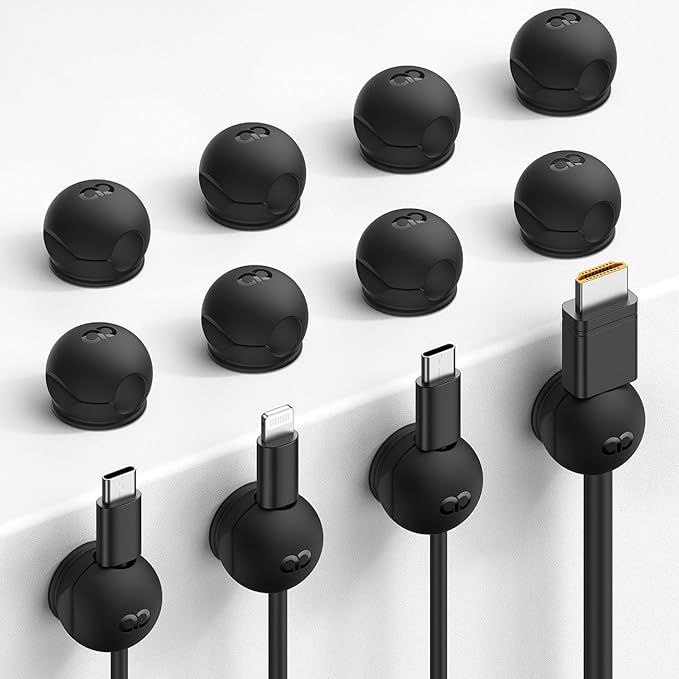 Lamicall 12Pack Magnetic Cord Organizer, Desk Desktop Dorm Organizer Decor by Lamicall